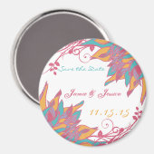 日付ハニーサックル結婚の磁石の保存 マグネット (正面/裏面)