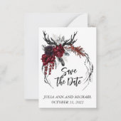 日付ハロウィーン秋の結婚式フローラの保存 ノートカード (正面)