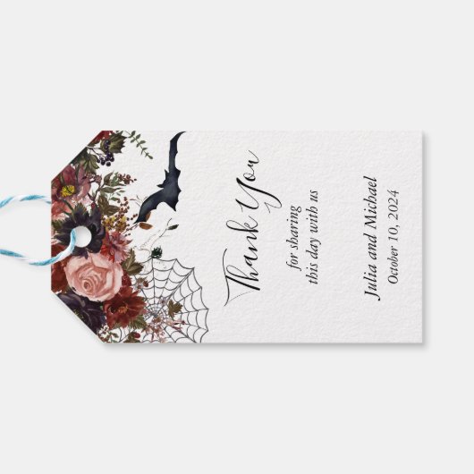 日付ハロウィーン秋の結婚式水の色を保存 ギフトタグ (裏面横)
