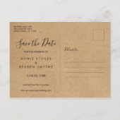 日付ハンドスクリプトのフォトクラフトを保存素朴する 案内ポストカード (裏面)