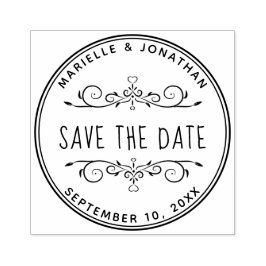 日付ハートの保存差出人住所 ラバースタンプ