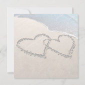 日付ハートを砂結婚式招待状に保存 セーブザデート (裏面)