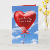 [日付ハート]バルーンをクラウドに保存する カード (黄色い花)