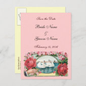 日付バラとスカスタムワンスはがきを保存する 案内ポストカード (正面/裏面)