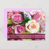 日付バラのポストカードテンプレートの保存 案内ポストカード (正面/裏面)