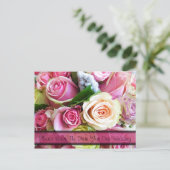 日付バラのポストカードテンプレートの保存 案内ポストカード (スタンド正面)