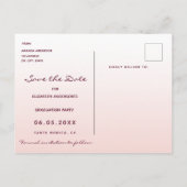 日付バラ金ゴールド卒業パーティ2021の保存 ポストカード (裏面)