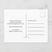 日付バーガンディと金ゴールドファインアートフローラの保存 案内ポストカード (裏面)