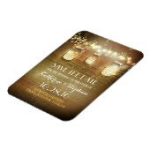 日付バーンドウッド素朴メイソンジャースを保存 マグネット (左側)