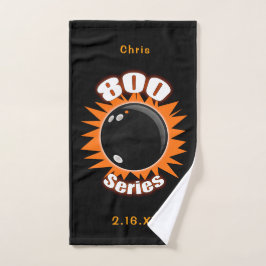 日付パーソナライズされたと名前、ボーリング付き800シリーズ ハンドタオル
