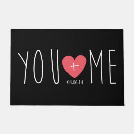 日付パーソナライズされたのあ結婚なたと私 ドアマット