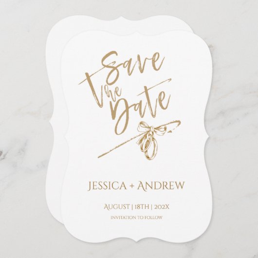 日付パーソナライズされたのミニマルテンプレートの保存 招待状 (正面/裏面)