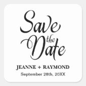 日付パーソナライズされたの発表を結婚保存 スクエアシール (正面)