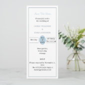 日付パーソナライズされたをライトブルーシンプルで保存 招待状 (スタンド正面)