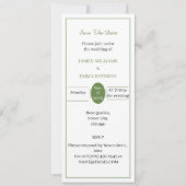 日付パーソナライズされたを緑にシンプル保存 招待状 (正面)