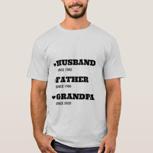 日付パーソナライズされた付きのおじいちゃんシャツ Tシャツ