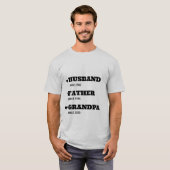 日付パーソナライズされた付きのおじいちゃんシャツ Tシャツ (正面フル)