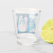 日付パーソナライズされた付きの新婦結婚様 ショットグラス (裏面)