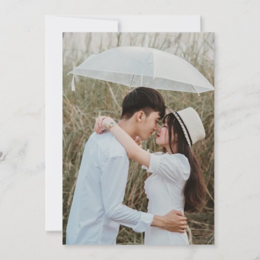 日付パーソナライズされた結婚式招待状の保存 招待状 (裏面)