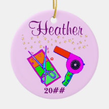 日付パーソナライズされた美容師オーナメント