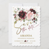 日付パーソナライズされた80番目の誕生日を保存 招待状 (正面)