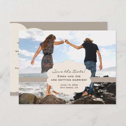 日付ビーチスタイルの保存 案内ポストカード (正面/裏面)