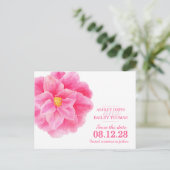 日付ピンクの椿の花カードを保存 案内ポストカード (スタンド正面)