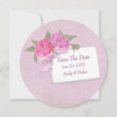 日付ピンクの牡丹を保存する セーブザデート (正面)