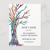 日付ファミリーツリーファミリ懇親会の保存 インビテーションポストカード (正面)