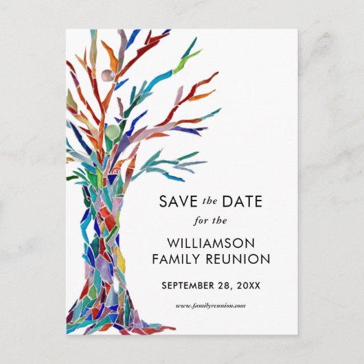 日付ファミリーツリーファミリ懇親会の保存 インビテーションポストカード (正面)