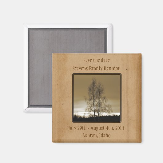 日付ファミリ懇親会の保存 マグネット (正面/裏面)