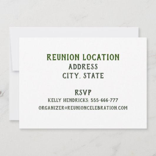 日付ファミリ懇親会デザインの保存 招待状 (裏面)