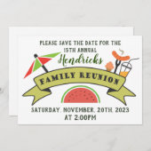 日付ファミリ懇親会デザインの保存 招待状 (正面/裏面)