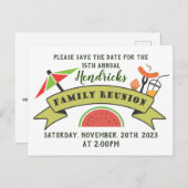 日付ファミリ懇親会デザイン葉書の保存 ポストカード (正面/裏面)