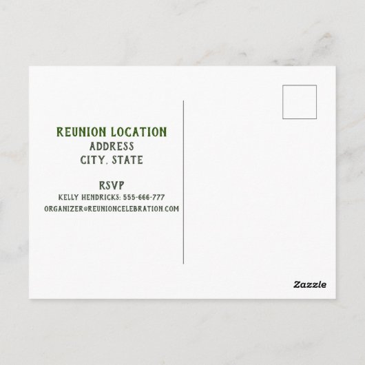 日付ファミリ懇親会デザイン葉書の保存 ポストカード (裏面)