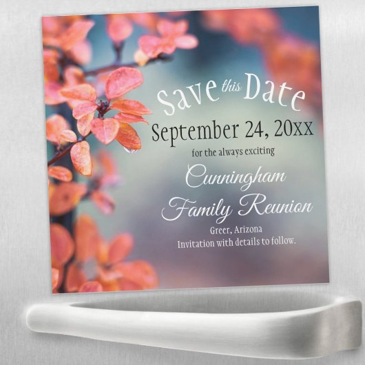 日付ファミリ懇親会紅葉マグネットの保存