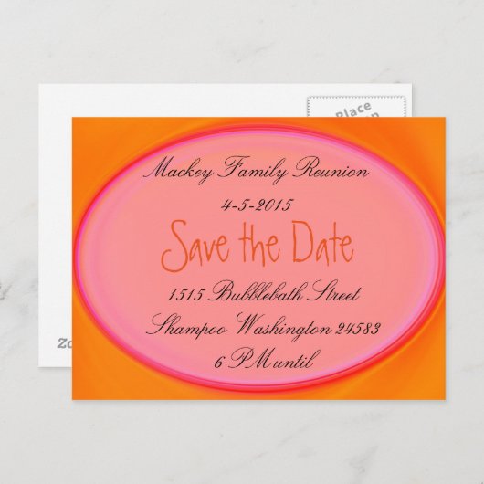 日付ファミリ懇親会、パーティー招待状などを保存する 案内ポストカード (正面/裏面)