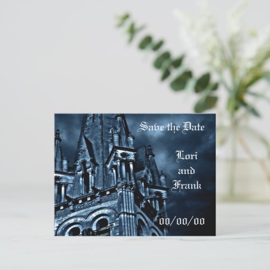 日付ファンタジー青い城のポストカードを保存 案内ポストカード (スタンド正面)