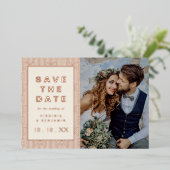 日付フォイルのフォトカードを保存 箔招待状 (立ち正面)