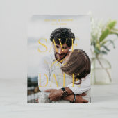 日付フォイルモダン招待状の保存 箔招待状 (立ち正面)