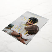 日付フォイルモダン招待状の保存 箔招待状 (回転した状態)