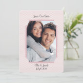 日付フォトフレームをハートに保存 招待状 (スタンド正面)