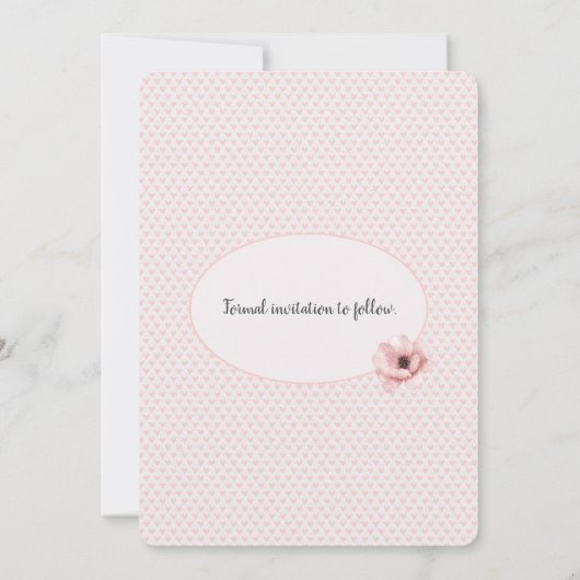 日付フォトフレームをハートに保存 招待状 (裏面)