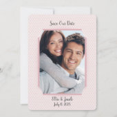 日付フォトフレームをハートに保存 招待状 (正面)