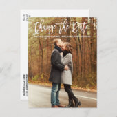 日付フォトブラシスクリプモダントの変更 ポストカード (正面/裏面)