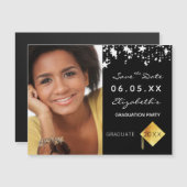 日付フォト卒業パーティー2025マグネットを保存 (正面/裏面)