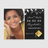 日付フォト卒業パーティー2025マグネットを保存 (正面)