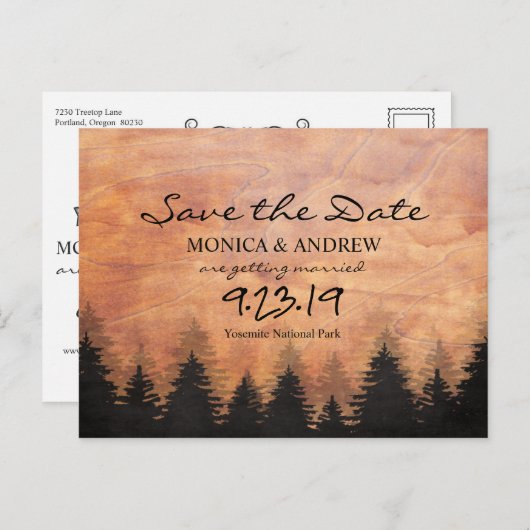 日付フォレスト素朴はがきの保存 シーズンポストカード (正面/裏面)