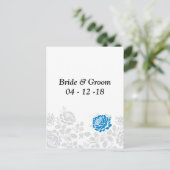 日付フォーマルポストカードの青いフローラを保存 案内ポストカード (スタンド正面)