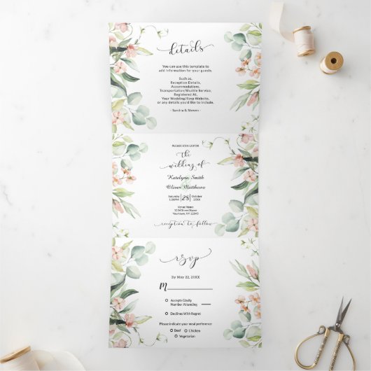 日付フットサルトリフォールドをすべて1つの招待状に保存 三つ折り招待状 (内部)